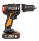 Дрель-шуруповерт ударная аккумуляторная WORX WX367.1, бесщеточная, 2Ач х2, ЗУ 2А, алюминиевый кейс, 