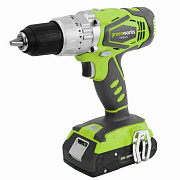 Дрель-шуруповерт ударная аккумуляторая Greenworks G24CDK2X, 24V, с 2хАКБ 2 А.ч. и ЗУ в кейсе