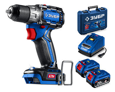 Бесщеточная дрель-шуруповерт ЗУБР КОМПАКТ #3 20 В, 50 Н·м, 2 АКБ LMS (4 А·ч)