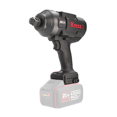 Гайковерт аккумуляторный бесщеточный KRESS KUB35.91, 20В, 3/4", 1700 Нм, без АКБ и ЗУ, кейс