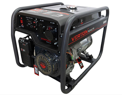 Генератор бензиновый VERTON POWER GG6500 (5,0/5,5 кВт, 230В, 13л.с., ручной старт, 12В, бак 22л, сче