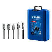 Набор борфрез твердосплавных, хв-к 6 мм ЗУБР 5 шт