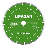 Диск алмазный отрезной сегментный URAGAN UNIVERSAL 230 мм