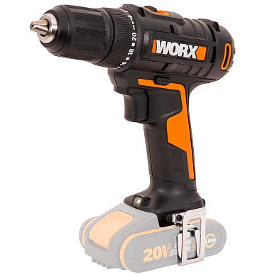 Дрель-шуруповерт аккумуляторная WORX WX108.9, 45Нм, 20В, без АКБ и ЗУ