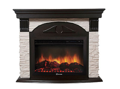 Портал Firelight Torre 30S камень белый, шпон венге