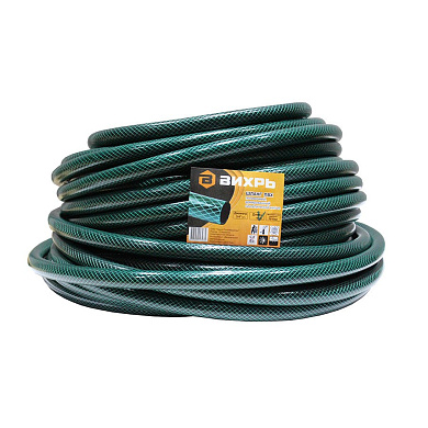Шланг поливочный ПВХ, трёхслойный армированный 3/4, 50м Вихрь