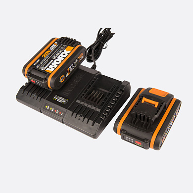 Комплект: Двойное зарядное устройство WORX WA3772 + 2 АКБ 2.0 А/ч