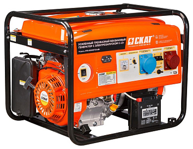 Генератор бензиновый СКАТ УГБ-6000ЕT/6кВт трехфазный