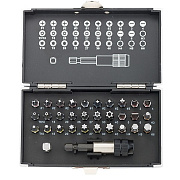 Набор бит, магнитный адаптер,сталь S2,пластиковый кейс,32 предм.// Gross