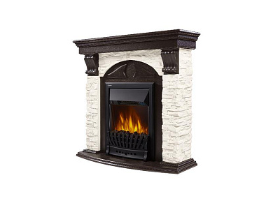 Портал Firelight Torre Classic камень белый, шпон венге