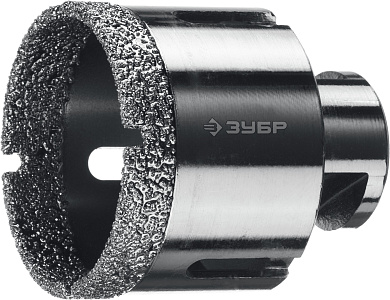Вакуумная алмазная коронка ЗУБР АВК, d 55 мм