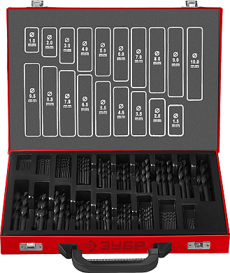 Набор сверл по металлу ЗУБР МАСТЕР 170шт(1-10мм)