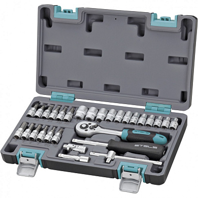 Набор инструментов, 1/4", CrV, пластиковый кейс 29 предм. Stels