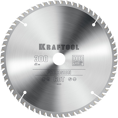 Диск пильный по дереву KRAFTOOL Precision,300 х 32 мм, 60Т