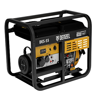 Генератор дизельный DES-55, 5,5 кВт, 230 В, 11 л, ручной стартер Denzel