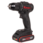 Дрель-шуруповерт аккумуляторная бесщеточная KRESS KU212.1, 20В, 50Нм, 2Ач x2, ЗУ 2А, сумка + коробка