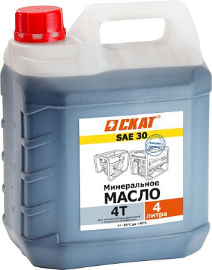 Масло для 4-тактных двигателей минеральное SAE 30 4 л СКАТ