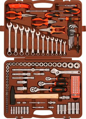 Набор инструмента универсальный 1/4", 3/8" и 1/2"DR, 131 предмет Ombra
