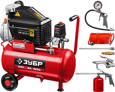 Компрессор воздушный КПМ-240-24 H6 ЗУБР серия «МАСТЕР»