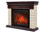 Портал Firelight Bricks 25 камень бежевый, шпон темный дуб