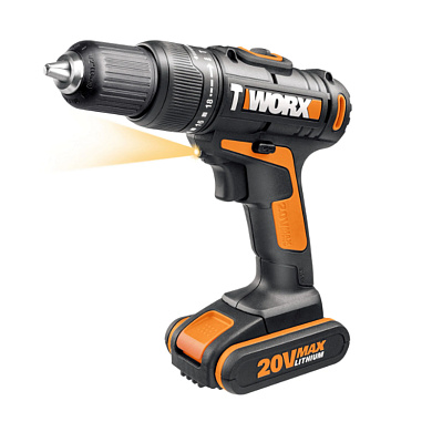 Дрель-шуруповерт ударная аккумуляторная WORX WX371.3, 20В, 40Нм, 1.5Ач x2, сумка
