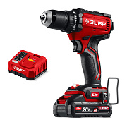 Бесщеточная дрель-шуруповерт ЗУБР 20 В, 65 Н·м, 1 АКБ LMS (2 А·ч)