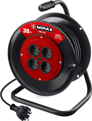 Удлинитель на катушке MIRAX пвс 2x0.75 30м 1300вт 55052-30
