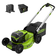 Газонокосилка аккумуляторная Greenworks GD60LM51SPK4, 60V, 51 см, самох, бесщ, c 1хАКБ 4Ач и ЗУ