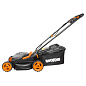 Газонокосилка аккумуляторная WORX WG779E.1, 40В, 34 см, 4Ач х2, двойное ЗУ 2x2A
