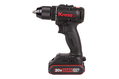 Дрель-шуруповерт аккумуляторная бесщеточная KRESS KU212, 20В, 50Нм, 2Ач x2, ЗУ 2А, Сумка + коробка