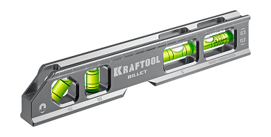 Брусковый магнитный уровень KRAFTOOL BILLET, 8 в 1, 200 мм, точность 0.3 мм/м, 4 глазка