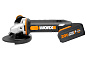 Угловая шлифмашина аккумуляторная WORX WX803, 20В, 125 мм, 1*2,0Ач + 1*4,0 Ач, кейс