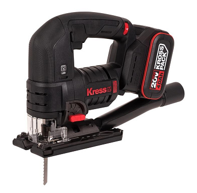 Лобзик аккумуляторный бесщеточный, KRESS, KUE26, 20B (с АКБ 4 А/ч х2 и ЗУ 6А)