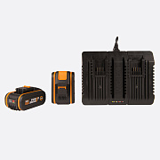 Комплект: Двойное Зарядное устройство WORX WA3883 + 2 Акб 4.0 А/ч