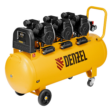 Компрессор безмасл. малошумн. DLP-4500/150, 4,5 кВт, 3х1,5 кВт,150 л, 2850 об/мин,750 л/мин Denzel