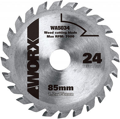 Пильный диск твердосплавный WORX WA5034 24Т ТСТ