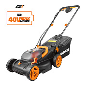 Газонокосилка аккумуляторная WORX WG779E.1, 40В, 34 см, 4Ач х2, двойное ЗУ 2x2A