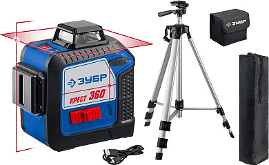 Лазерный нивелир ЗУБР Крест 360, №2, 20 - 70 м