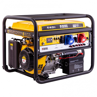 Генератор бензиновый Denzel PS 90 ED-3 переключение режима 230 В/400 В, электростартер