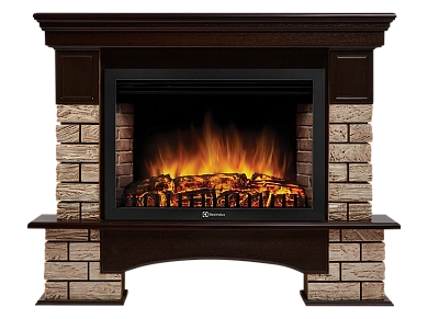 Портал Firelight Forte Wood 30 камень коричневый, шпон темный дуб