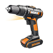 Дрель-шуруповерт ударная аккумуляторная WORX WX371.3, 20В, 40Нм, 1.5Ач x2, сумка