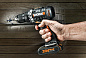 Дрель-шуруповерт ударная аккумуляторная WORX WX372, 20В, 50Нм, 2 Ач x2, кейс