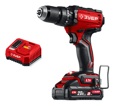 Бесщеточная ударная дрель-шуруповерт ЗУБР 20 В, 65 Н·м, 1 АКБ LMS (2 А·ч)