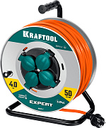 Силовой удлинитель на стальной катушке EXPERT KRAFTOOL ПВС 3х2.5 50м 4000Вт IP44