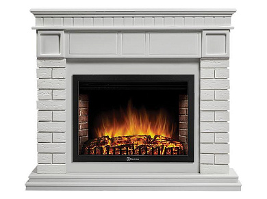 Портал Firelight Bricks 30U (угловой) камень белый, белая эмаль
