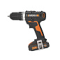 Дрель-шуруповерт ударная аккумуляторная WORX WX370, 50Нм, 20В, 2Ач x2, ЗУ 2А, кейс