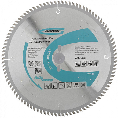 Пильный диск по дереву ф305мм, 96 зубьев, посадка 30мм Gross