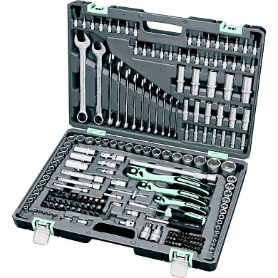 Набор инструмента, 1/4", 3/8", 1/2", Cr-V, S2, усиленный кейс, 216 предм.// Stels