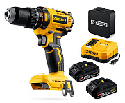 Бесщеточная ударная дрель-шуруповерт STEHER 20 В, 65 Н·м, 2 АКБ LMS (2 А·ч)