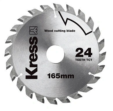 Диск твердосплавный KRESS KA8208 24T TCT 165 мм по дереву
